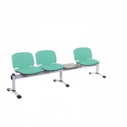 Sunflower Medical Mint Vinyl Venus Visitor 4 Section Seating with Table and Three Seats