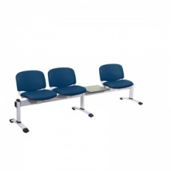 Sunflower Medical Navy Vinyl Venus Visitor 4 Section Seating with Table and Three Seats