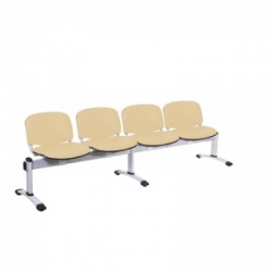 Sunflower Medical Beige Vinyl Venus Visitor 4 Section Seating with Four Seats