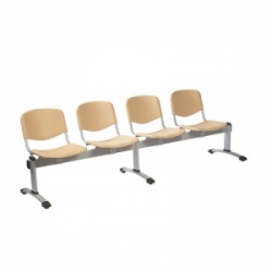 Sunflower Medical Beige Plastic Venus Visitor 4 Section Seating with Four Seats