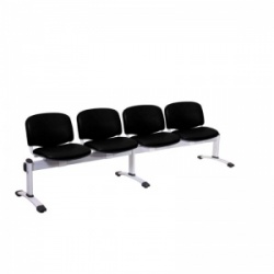 Sunflower Medical Black Vinyl Venus Visitor 4 Section Seating with Four Seats