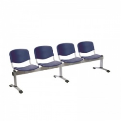 Sunflower Medical Blue Plastic Venus Visitor 4 Section Seating with Four Seats