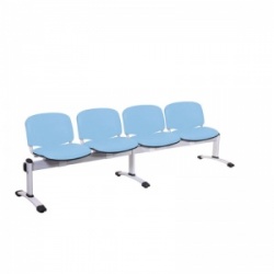 Sunflower Medical Cool Blue Vinyl Venus Visitor 4 Section Seating with Four Seats