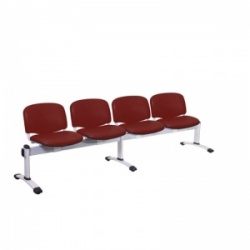 Sunflower Medical Red Wine Vinyl Venus Visitor 4 Section Seating with Four Seats