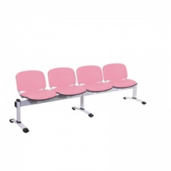 Sunflower Medical Salmon Vinyl Venus Visitor 4 Section Seating with Four Seats
