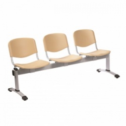 Sunflower Medical Beige Plastic Venus Visitor 3 Section Seating with Three Seats