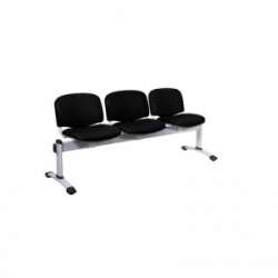 Sunflower Medical Black Vinyl Venus Visitor 3 Section Seating with Three Seats