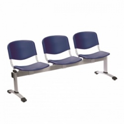 Sunflower Medical Blue Plastic Venus Visitor 3 Section Seating with Three Seats