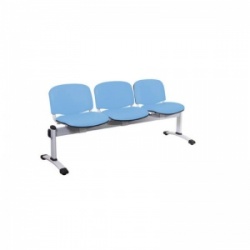 Sunflower Medical Cool Blue Vinyl Venus Visitor 3 Section Seating with Three Seats