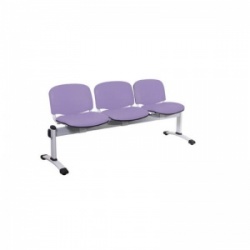 Sunflower Medical Lilac Vinyl Venus Visitor 3 Section Seating with Three Seats
