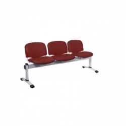 Sunflower Medical Red Wine Vinyl Venus Visitor 3 Section Seating with Three Seats