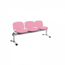 Sunflower Medical Salmon Vinyl Venus Visitor 3 Section Seating with Three Seats