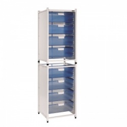 Sunflower Medical Vista High-Level Storage Module with Eight Double-Depth Blue Trays