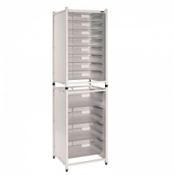 Sunflower Medical Vista High-Level Storage Module with Eight Single and Four Double-Depth Clear Trays
