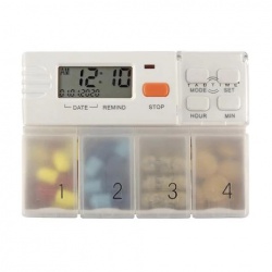 Tabtime 4 Pill Box with Four Daily Pill Alarms