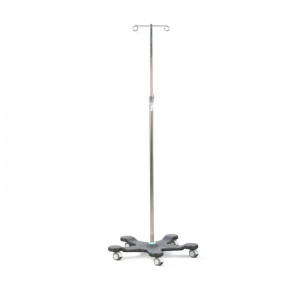 Bristol Maid Two-Hook Stainless Steel IV Stand (Green Cap)