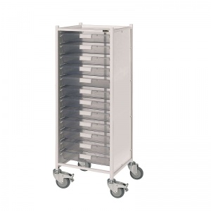 Sunflower Medical Vista 120 Storage Trolley with 12 Single-Depth Clear Trays
