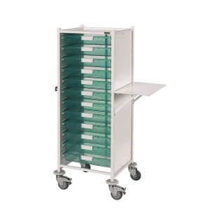 Sunflower Medical Vista 120 Storage Trolley with 12 Single-Depth Green Trays