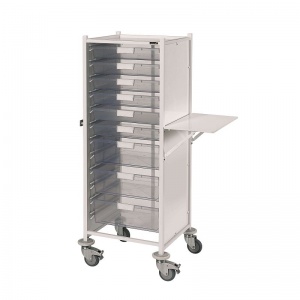 Sunflower Medical Vista 120 Storage Trolley with Six Single and Three Double-Depth Clear Trays