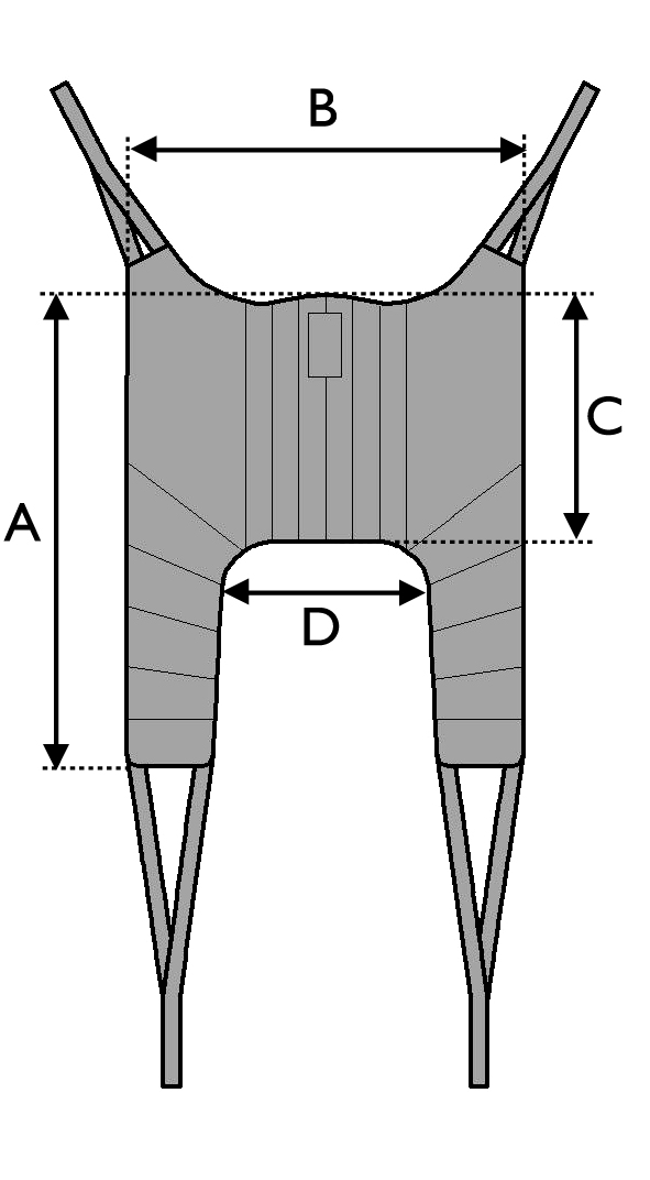 Universal standard sling sizing diagram
